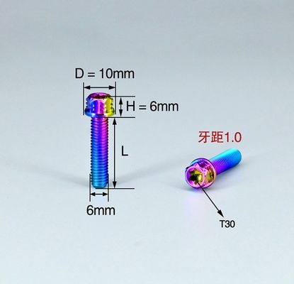 ブラックオキシド仕上げチタンボルト M1.6 M2 M2.5 M3 M4 M5 M6 M8 M10 M12 M14 M16 M20 メトリック測定システム