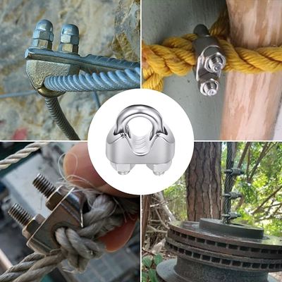 重工業用リグジング用のカスタマイズされたサポート JIS標準ダブルパイプクランプ 鋳造された柔軟性のあるワイヤロープケーブルクリップ