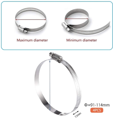 固いホースとチューブのための一般目的ワーム駆動クランプ 調整範囲118-140mm メトリック測定システム