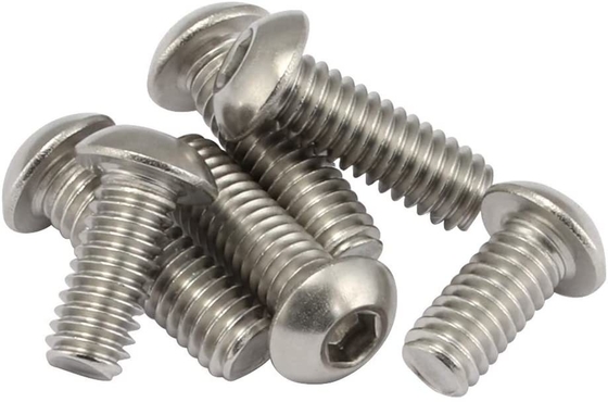 1/4-20 x 1/2 インチボタンヘッドソケットキャップボルト 18-8ステンレススチール304 平面仕上げ フルスレッド アレンヘックスドライブ パンヘッド