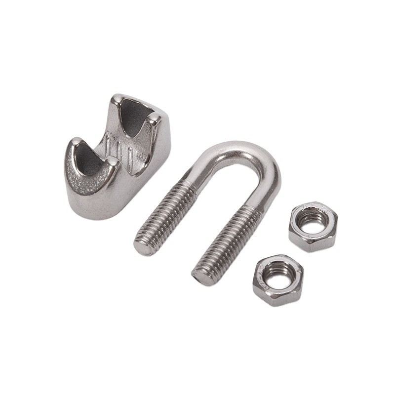 OEM対応 DIN741 ステンレス鋼線ロープクリップ 一般産業用 リグリングケーブルグリップクリップ 4.6mm 7.9mm 10mm 12mm