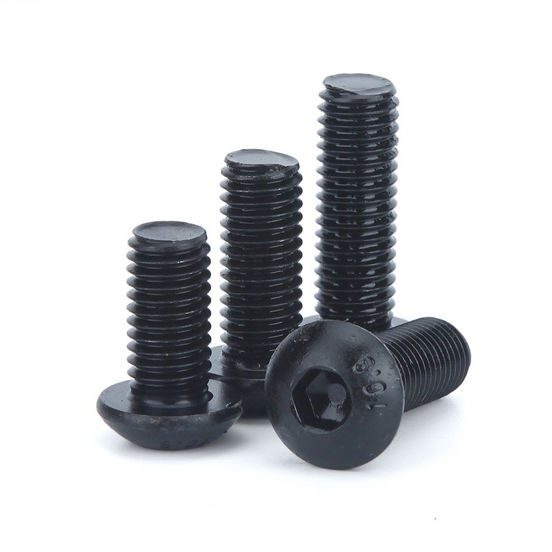 ISO標準パンヘッド 1/4-20*1/2インチ グレード12.9 黒色六角ソケットスクリュー フルスレッドと六角ドライブ